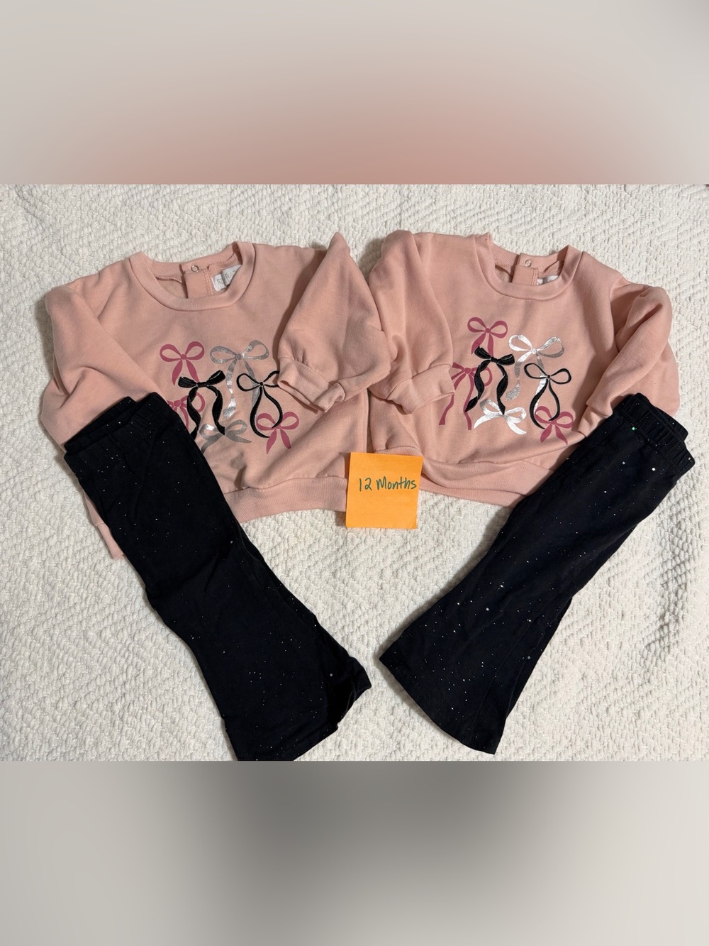 12 month winter outfit twin baby girl bundle